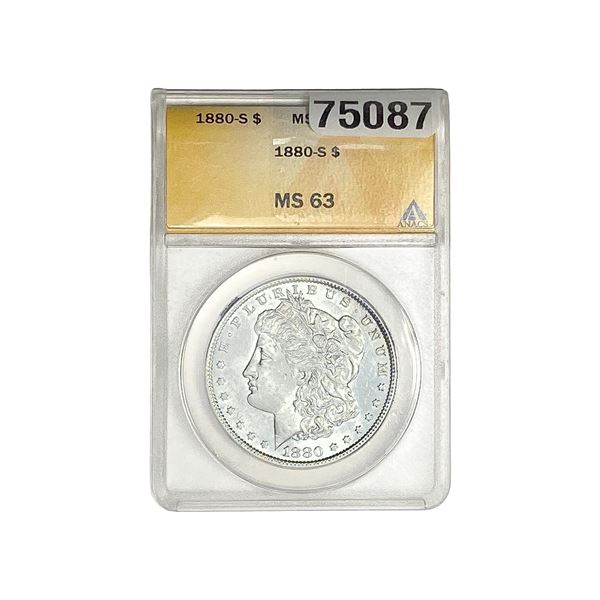 1880-S Morgan Silver Dollar ANACS MS63