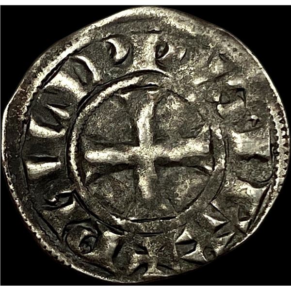 1297-1301 Greece Frankish Crusader Silver Denier NEARLY UNCIRCULATED