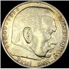 Image 1 : 1936-F Germany Silver 5 Reichsmark CLOSELY UNCIRCULATED