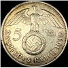 Image 2 : 1936-F Germany Silver 5 Reichsmark CLOSELY UNCIRCULATED