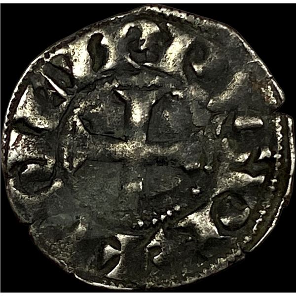 1297-1301 Greece Frankish Crusader Silver Denier NEARLY UNCIRCULATED