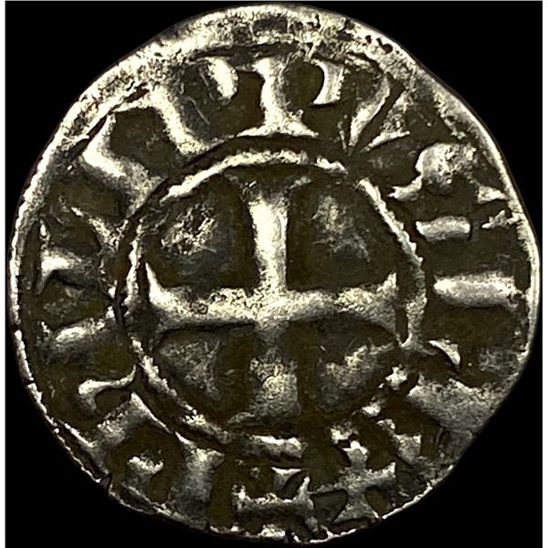 1297-1301 Greece Frankish Crusader Silver Denier NEARLY UNCIRCULATED