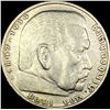 Image 1 : 1936-D Germany Silver 5 Reichsmark CLOSELY UNCIRCULATED