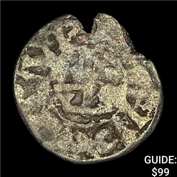 1100s France Crusades Anjou Silver Denier NEARLY UNCIRCULATED