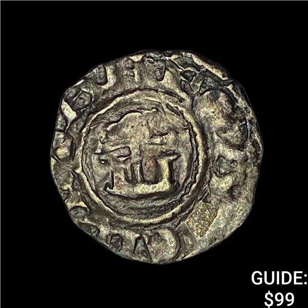 1100s France Crusades Anjou Silver Denier NEARLY UNCIRCULATED