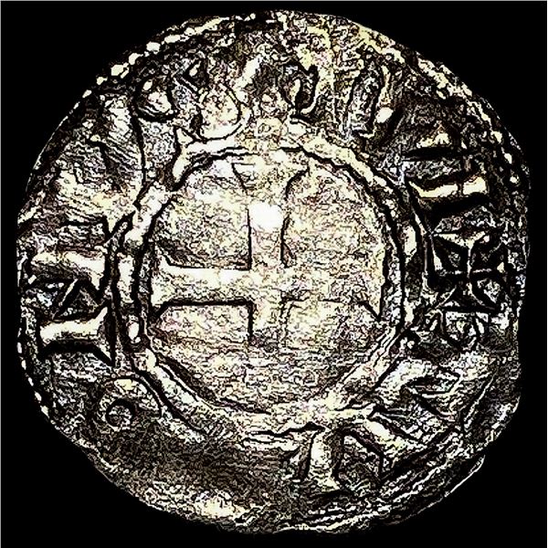 1150-1200 AD France Abbey of St.Martin Silver Denier NEARLY UNCIRCULATED