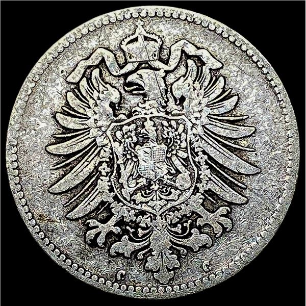 1876-C Germany Silver 1 Reichsmark NEARLY UNCIRCULATED