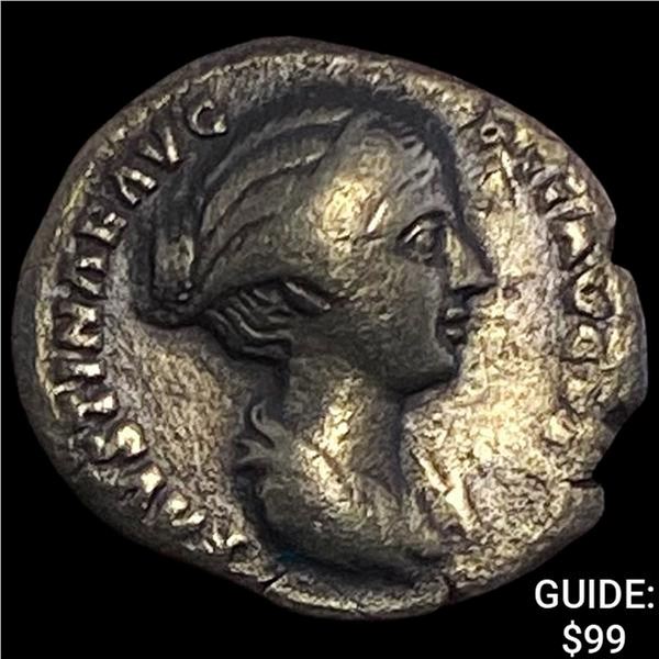 147-176 AD Roman Faustina Jr. Silver Denarius NEARLY UNCIRCULATED