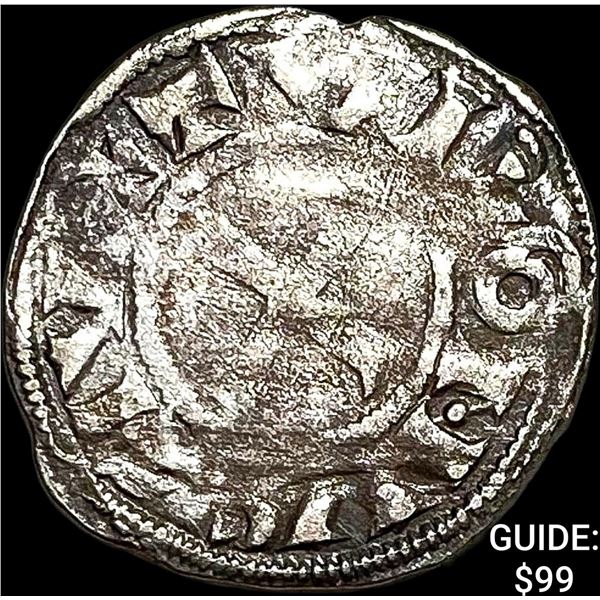 1150-1200 AD France Abbey of St.Martin Silver Denier NEARLY UNCIRCULATED