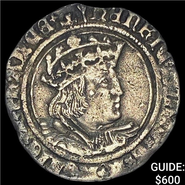 1526-1544 England Henry VIII Silver Groat NEARLY UNCIRCULATED