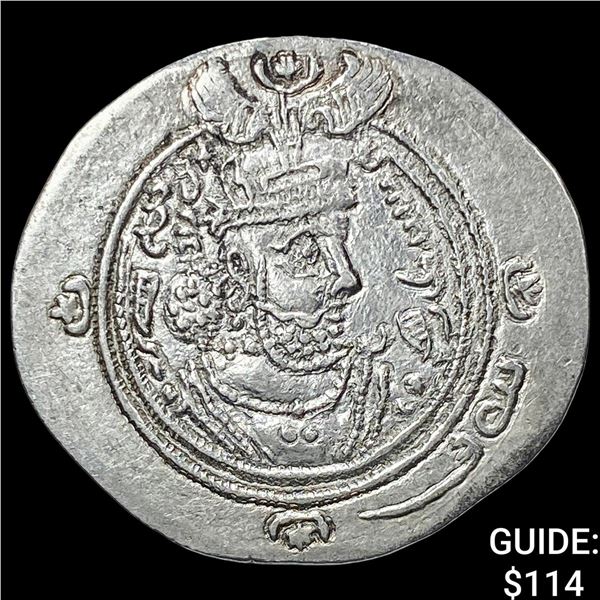 Sasanian Khosrow II 290-628 AD Silver Drachm UNCIRCULATED