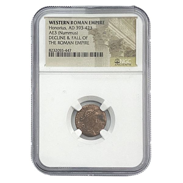 Western Roman Honorius, AD393-423 AE3(Nummus) NGC