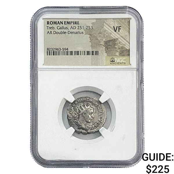 Roman Treb.Gallus, AD 251-253 AR Dbl-Denarius NGC VF