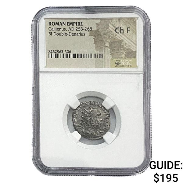 Roman Gallienus, AD 253-268 BI Dbl-Denarius NGC Ch F