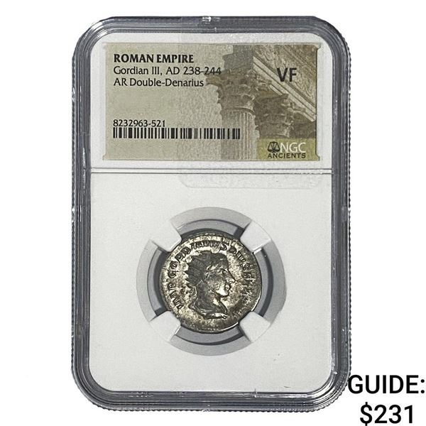 Roman Gordian III, AD 238-244 AR Dbl-Denarius NGC VF