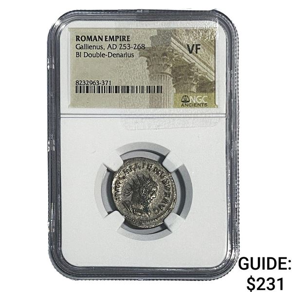 Roman Gallienus, AD 253-268 BI Dbl-Denarius NGC VF