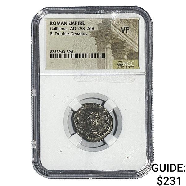 Roman Gallienus, AD 253-268 BI Dbl-Denarius NGC VF