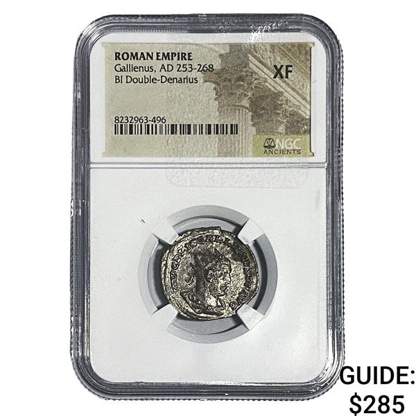 Roman Gallienus, AD 253-268 BI Dbl-Denarius NGC XF