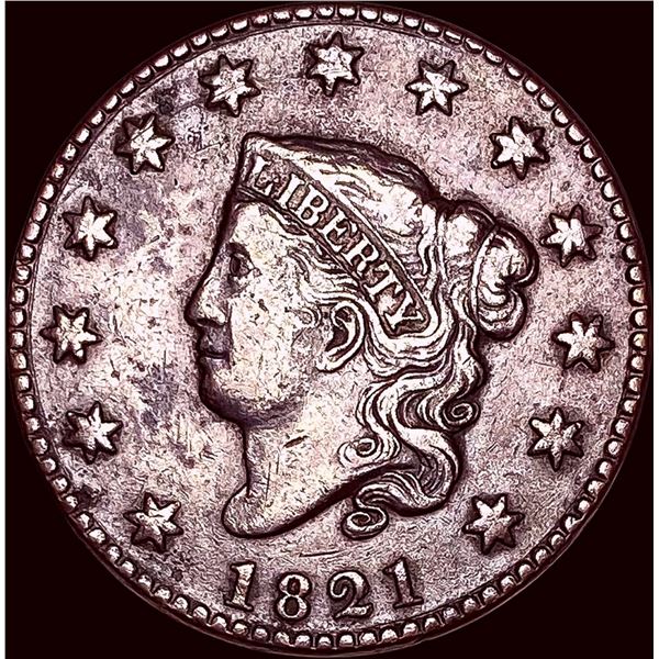 1821 Coronet Head Large Cent CLOSELY  UNCIRCULATED