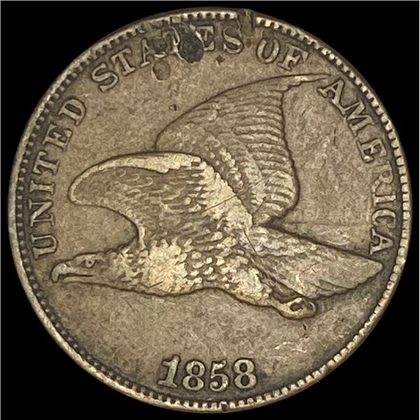 1858 Copper-Nickel Flying Eagle Cent NEARLY  UNCIRCULATED
