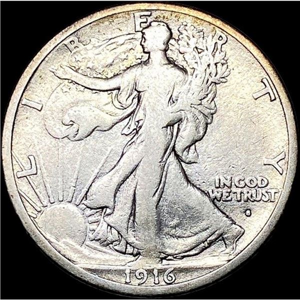 1916-S Silver Walking Liberty Half Dollar  LIGHTLY CIRCULATED