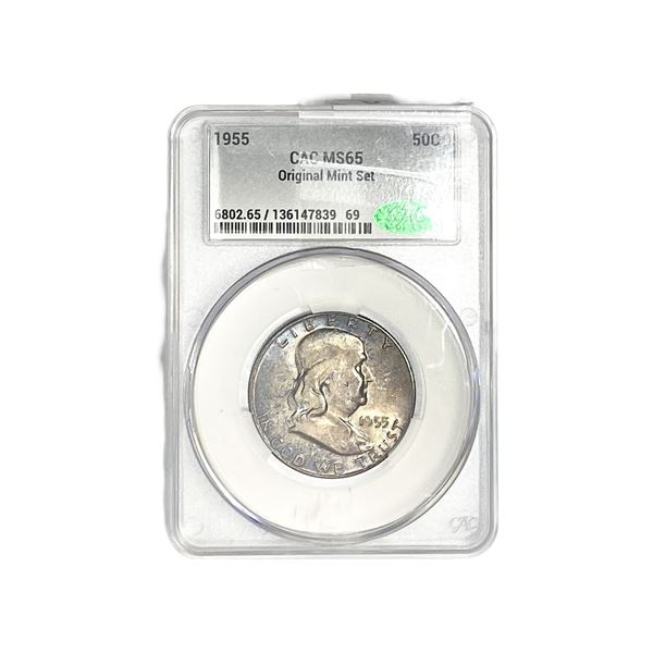 1955 Franklin Half Dollar CAC MS65