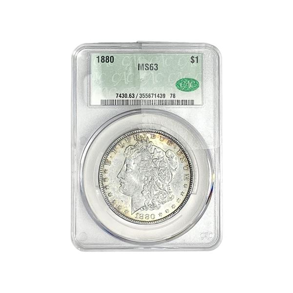 1880 Morgan Silver Dollar CAC MS63