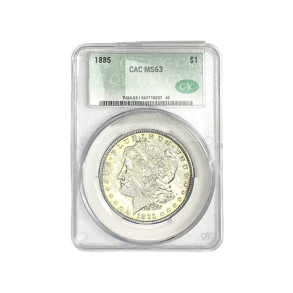 1885 Morgan Silver Dollar CAC MS63