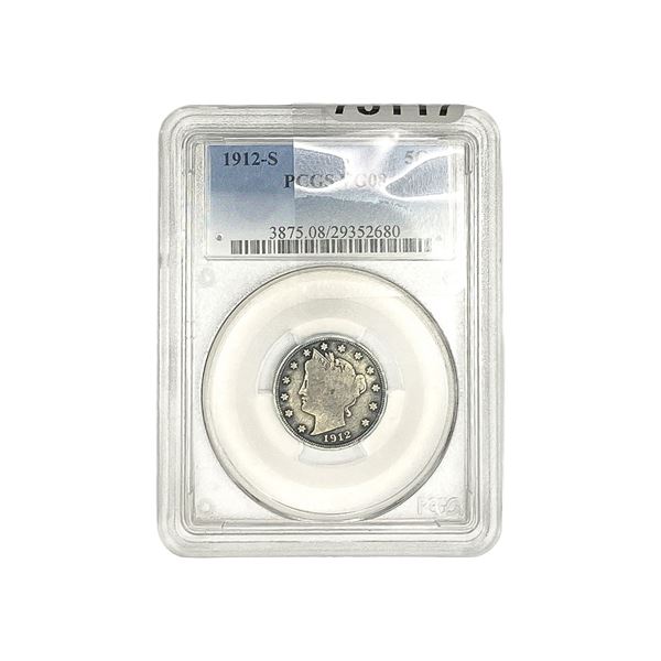 1912-S Liberty Victory Nickel PCGS VG08