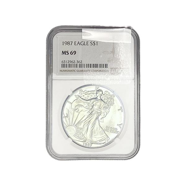 1987 Silver Eagle NGC MS69