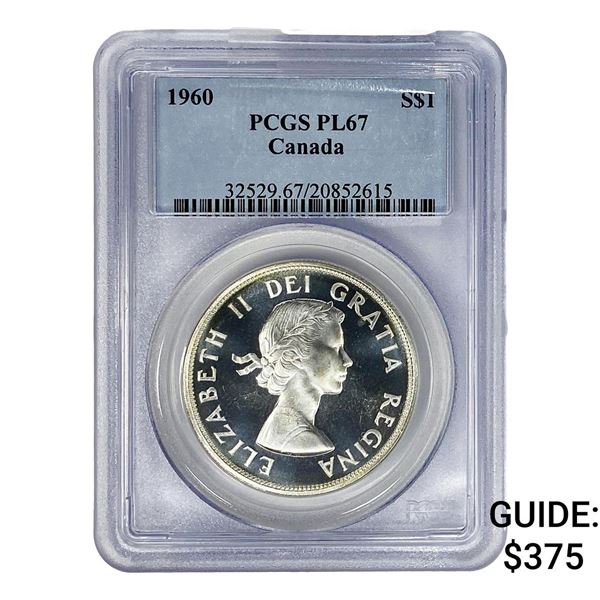 1960 Canada Elizabeth II Silver Dollar PCGS PL67