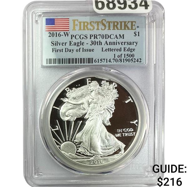 2016-W Silver Eagle PCGS PR70 DCAM