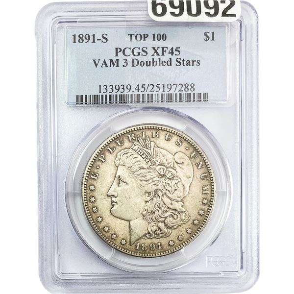1891-S Morgan Silver Dollar PCGS XF45 VAM 3