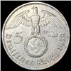 Image 2 : 1938 Germany Silver 5 Reichsmark CLOSELY UNCIRCULATED