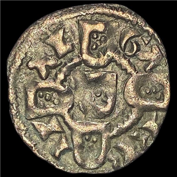 Portugal Crusades Dinis I SIlver Dinero NEARLY UNCIRCULATED