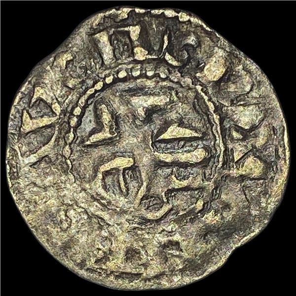 1100's Crusades France Anjou Silver Denier NEARLY UNCIRCULATED