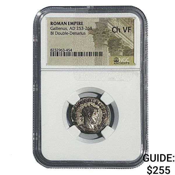 Roman Gallienus, AD 253-268 BI Dbl-Denarius NGC Ch VF