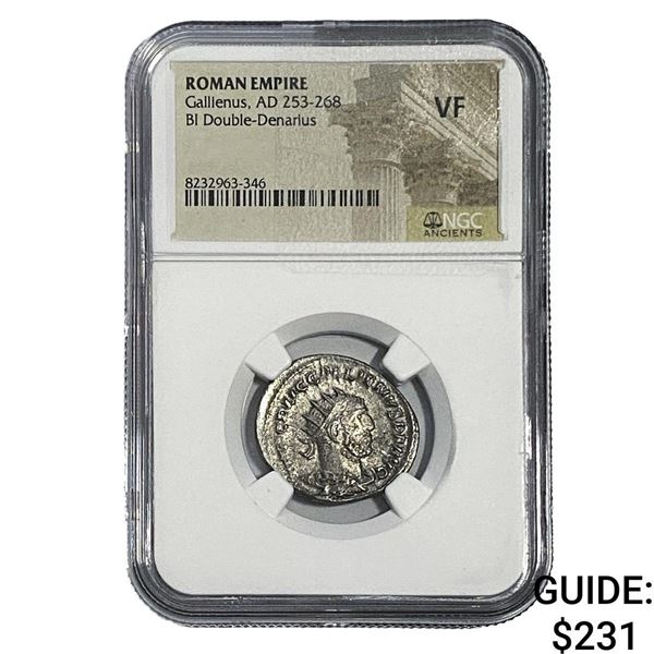 Roman Gallienus, AD 253-268 BI Dbl-Denarius NGC VF