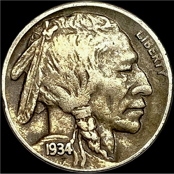 1934-D Buffalo Nickel NEARLY UNCIRCULATED