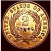 Image 2 : 1865 Copper Two-Cent Piece CHOICE BU