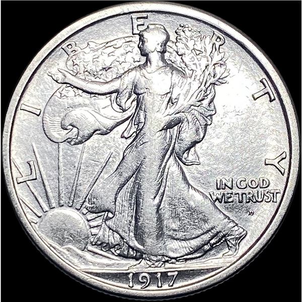1917-D Walking Liberty Half Dollar NEARLY  UNCIRCULATED