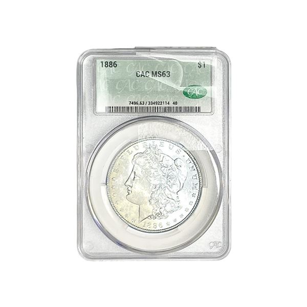 1886 Morgan Silver Dollar CAC MS63