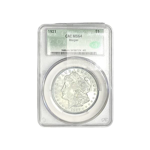 1921 Morgan Silver Dollar CAC MS64