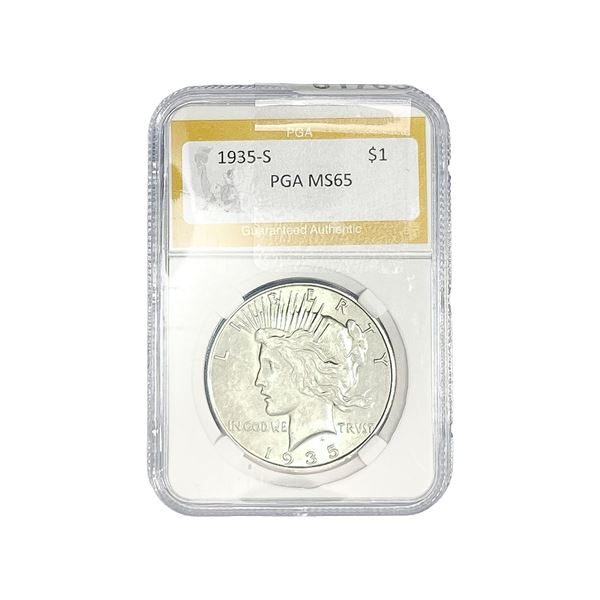 1935-S Silver Peace Dollar PGA MS65
