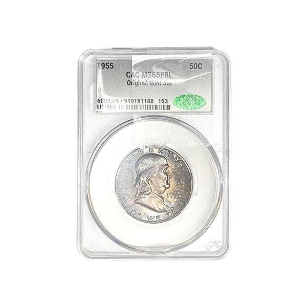 1955 Franklin Half Dollar CAC MS65 FBL