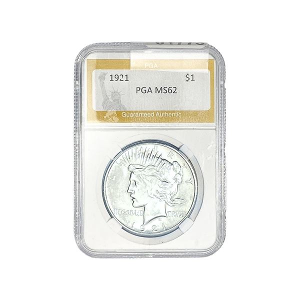 1921 Silver Peace Dollar PGA MS62