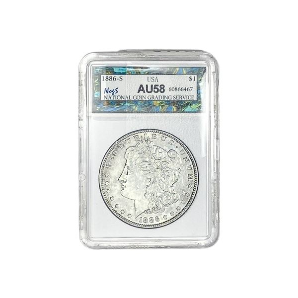 1886-S Morgan Silver Dollar NCGS AU58