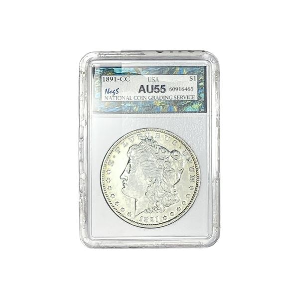 1891-CC Morgan Silver Dollar NCGS AU55
