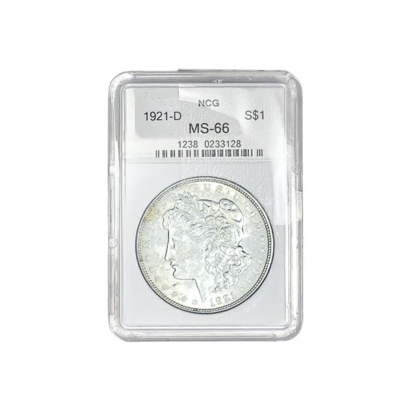 1921-D Morgan Silver Dollar NCG MS66