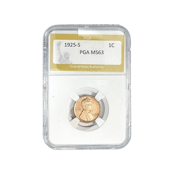 1925-S Wheat Cent PGA MS63